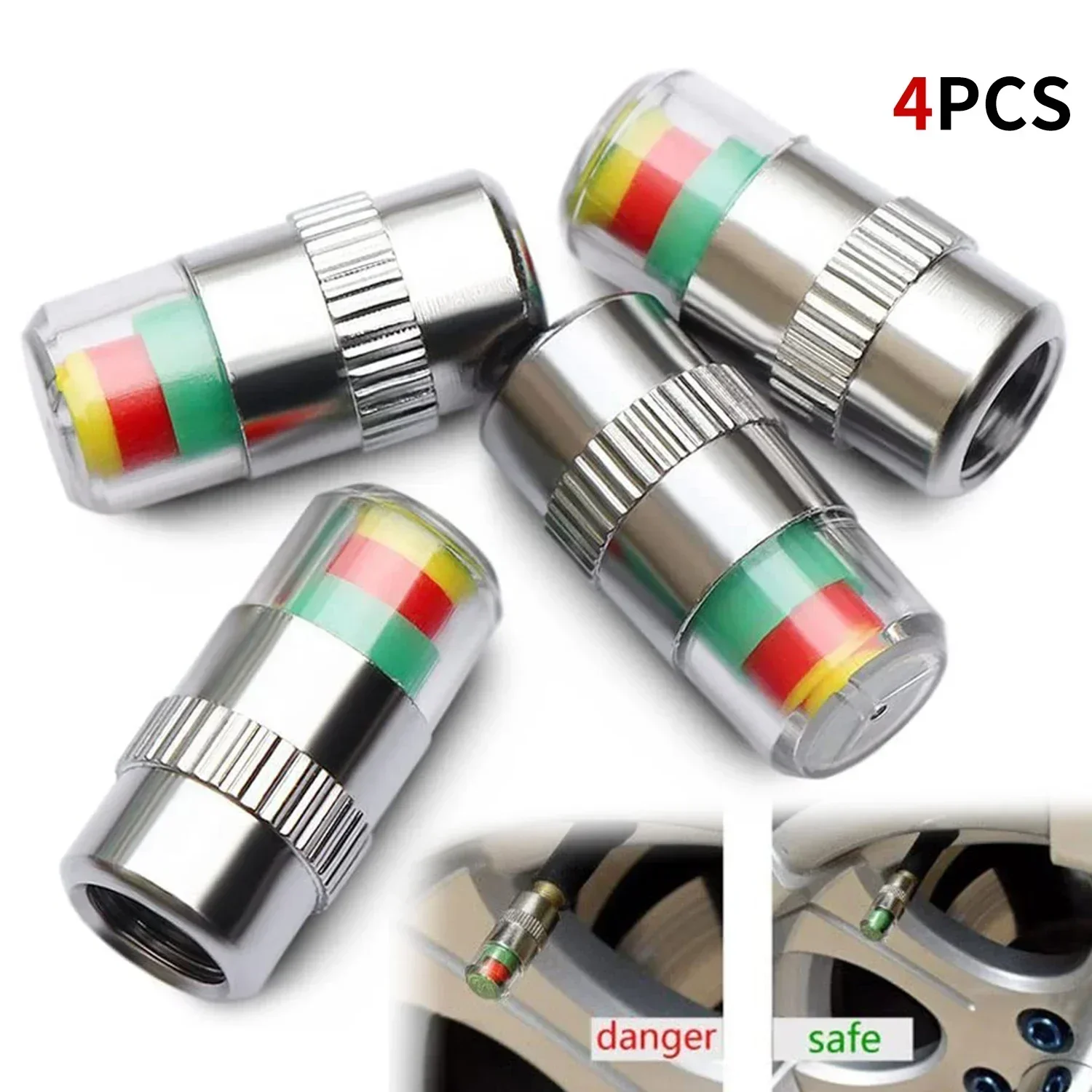 Tire Pressure Monitor - 4/8PCS Car Tire Valve Caps with