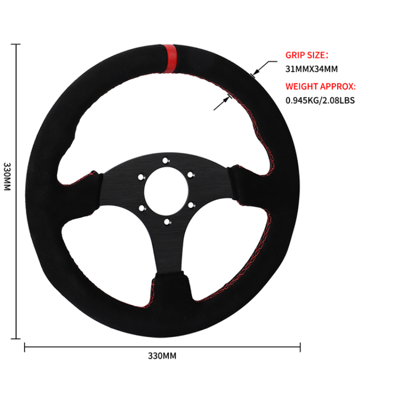 Car Accessories Logo - Suede Racing Steering Wheel Support Custom