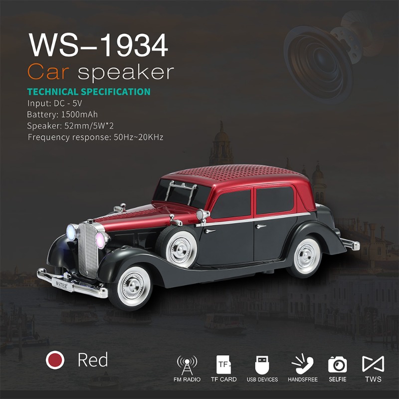 Car Accessories Amazon - WS-1934 Wireless Car Shape Sound Box
