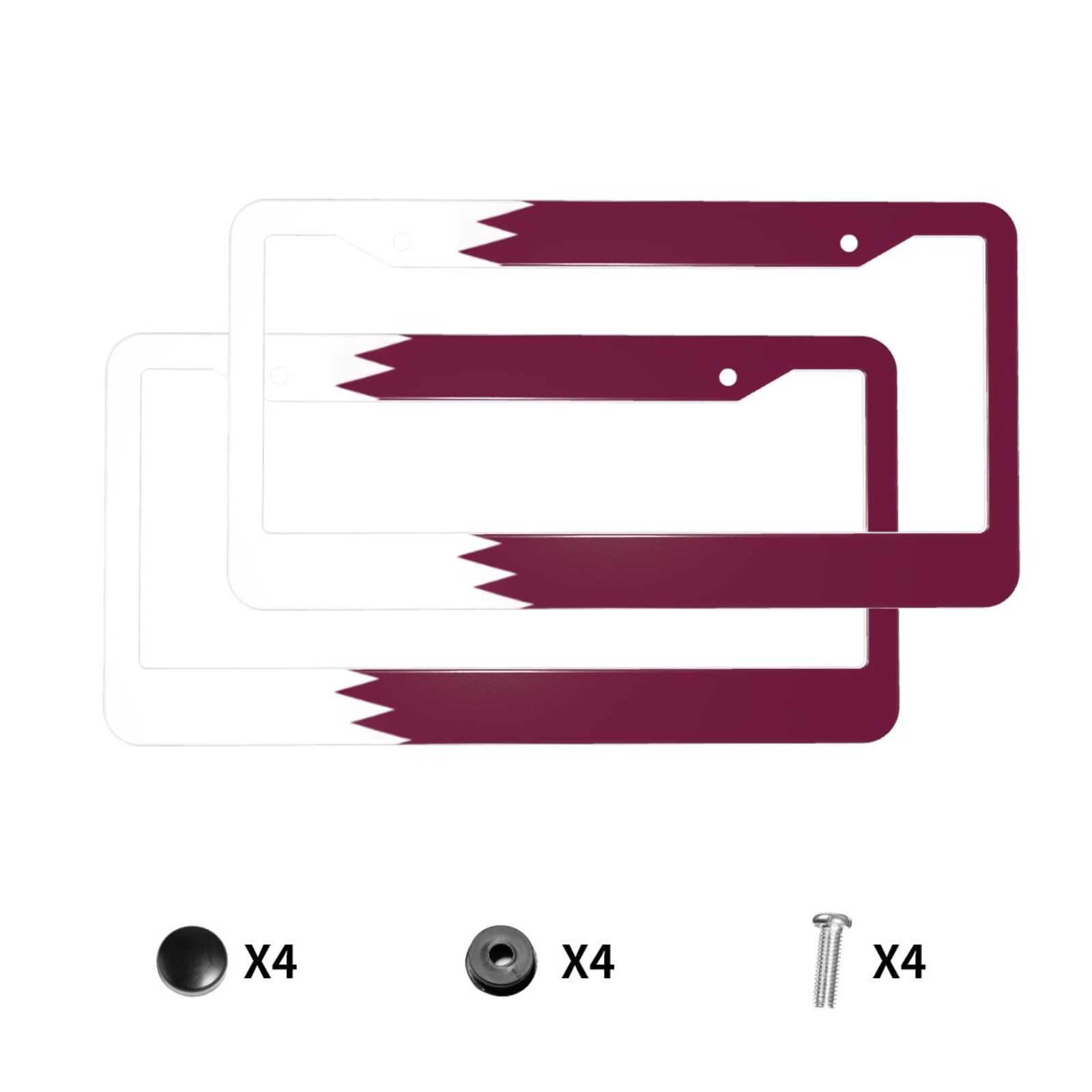 Flag of Qatar Pattern License  - Car Accessories Qatar ulasan dan harga