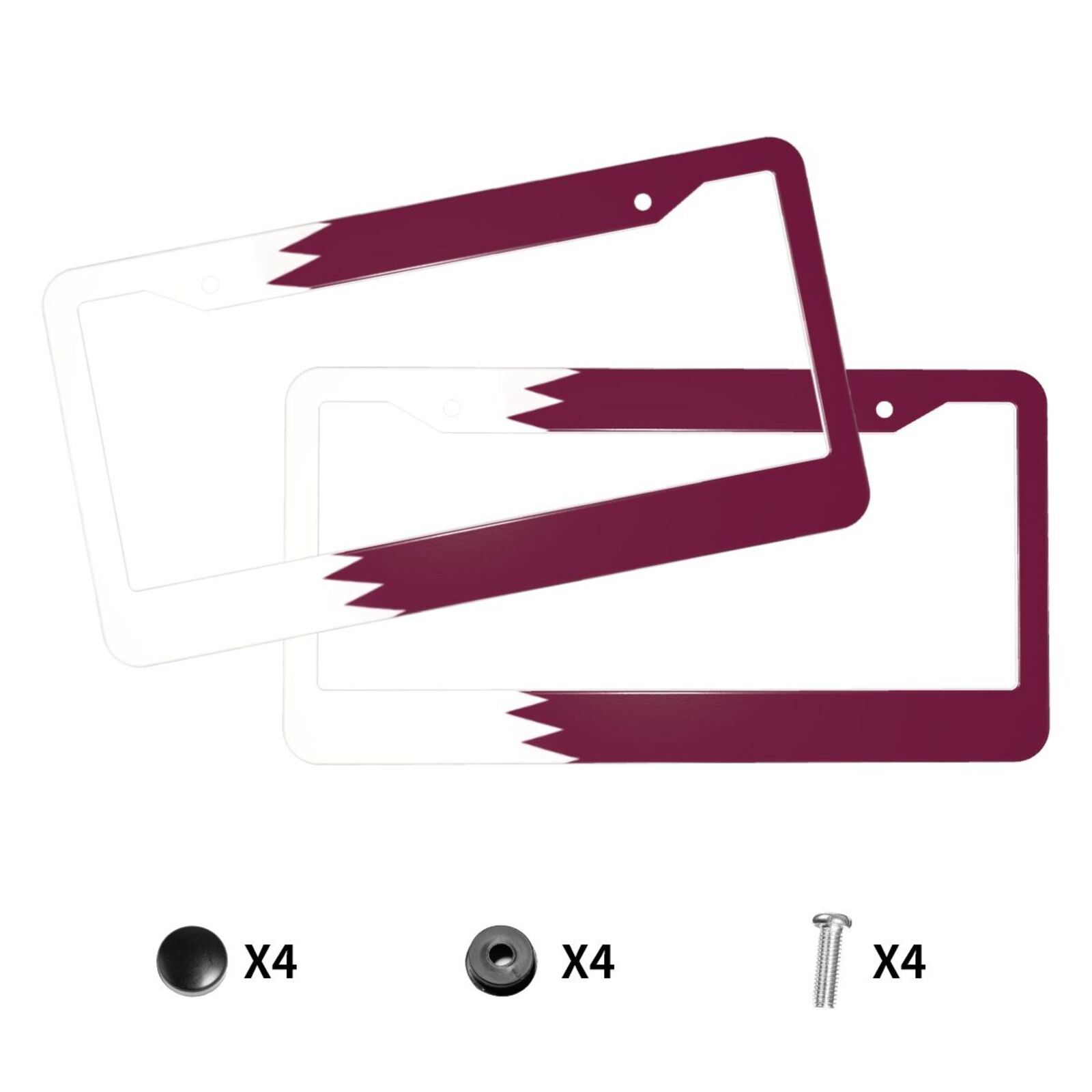Flag of Qatar Pattern License  - Car Accessories Qatar ulasan dan harga