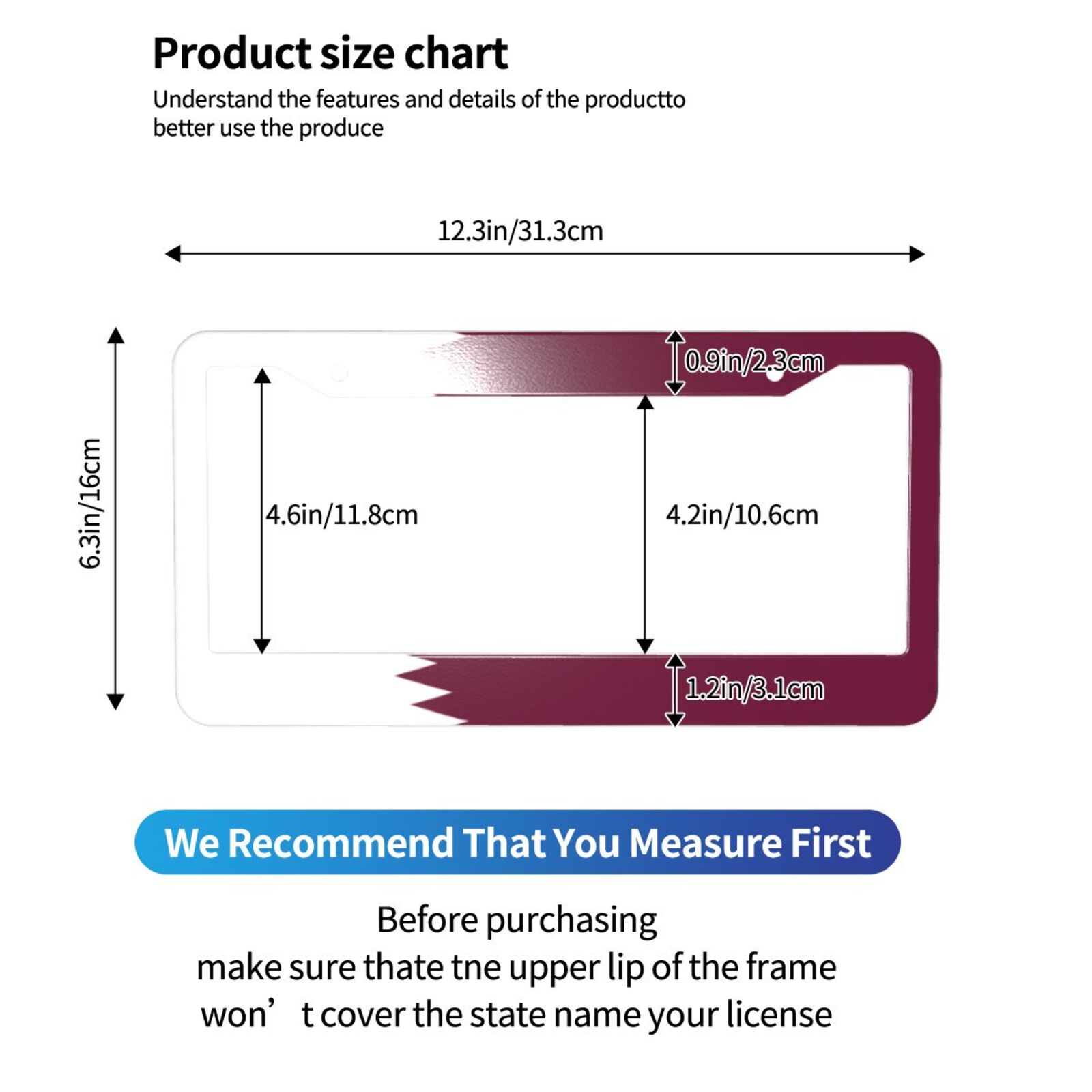Flag of Qatar Pattern License  - Car Accessories Qatar ulasan dan harga