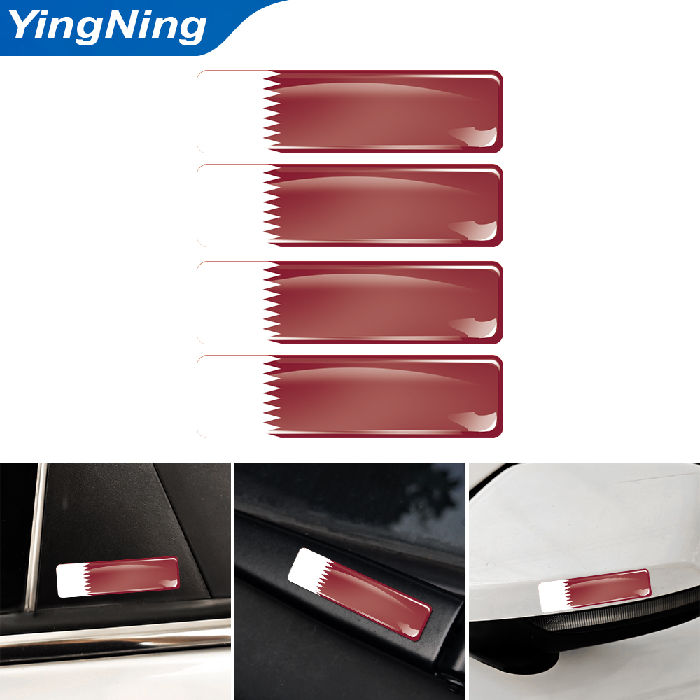 4PCS Qatar Flag Sticker Vinyl  - Car Accessories Qatar ulasan dan harga