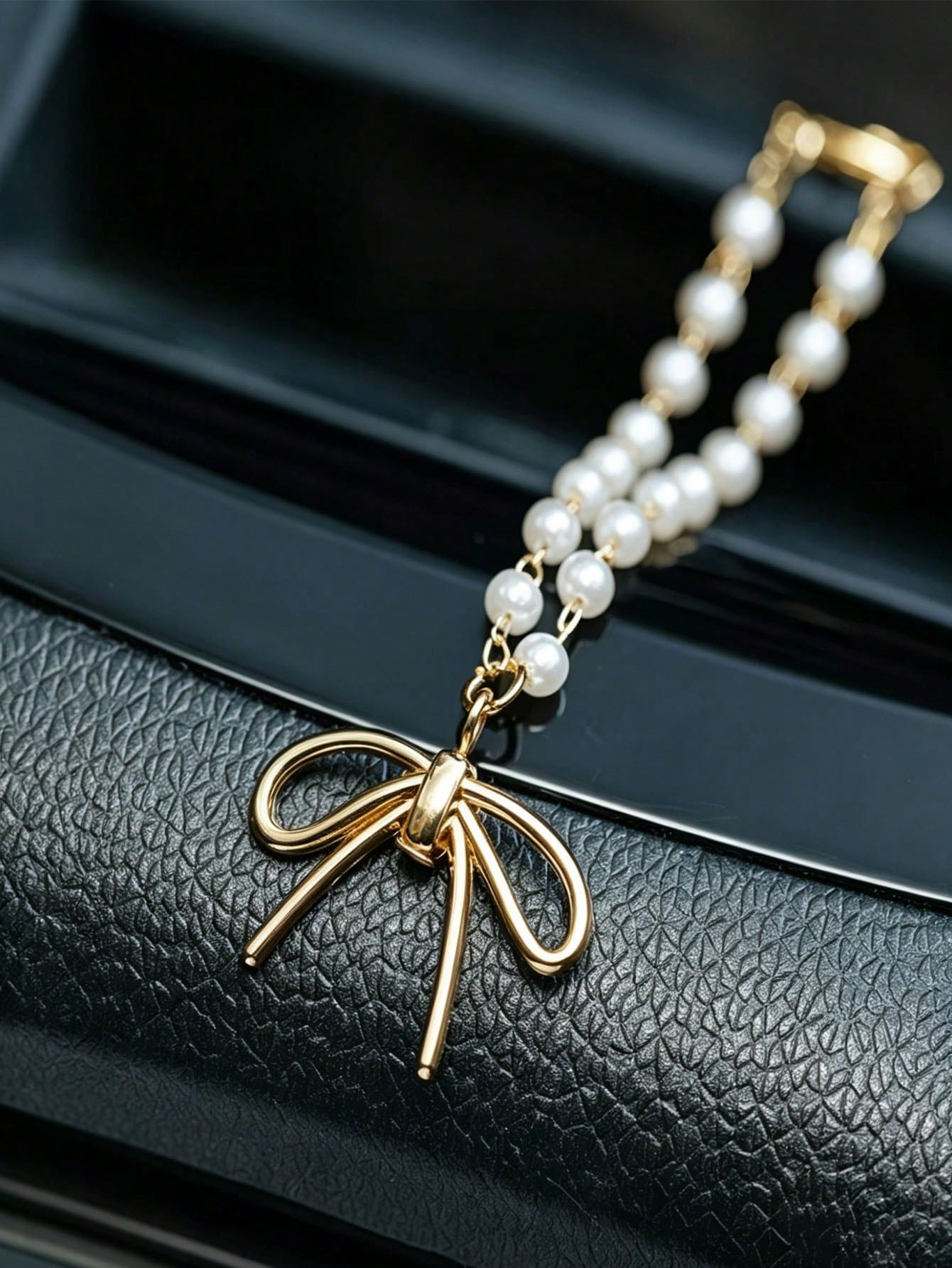 Pearl Bow Car Pendant Alloy Fa - Car Accessories Evil Eye ulasan dan harga
