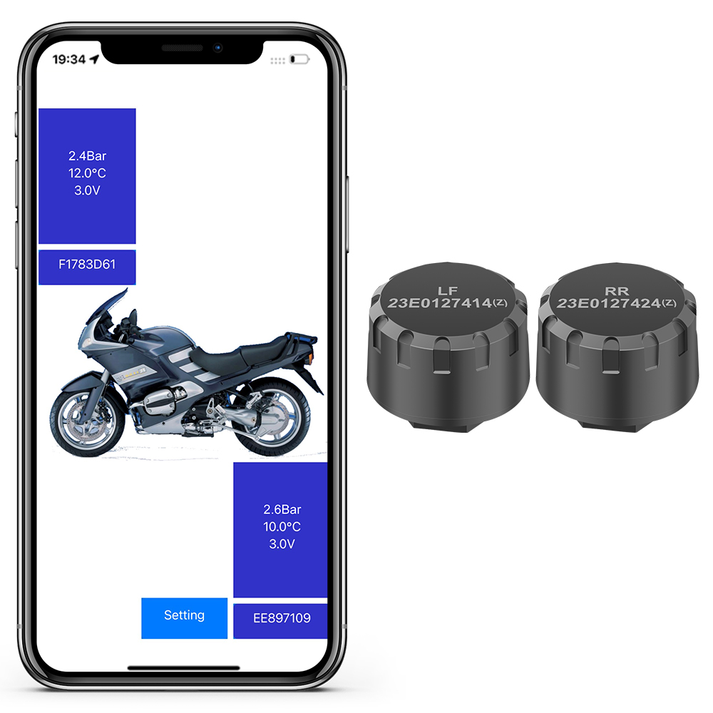 Motorcycle TPMS 2 Sensors Blue - Tire Pressure Monitor ulasan dan harga