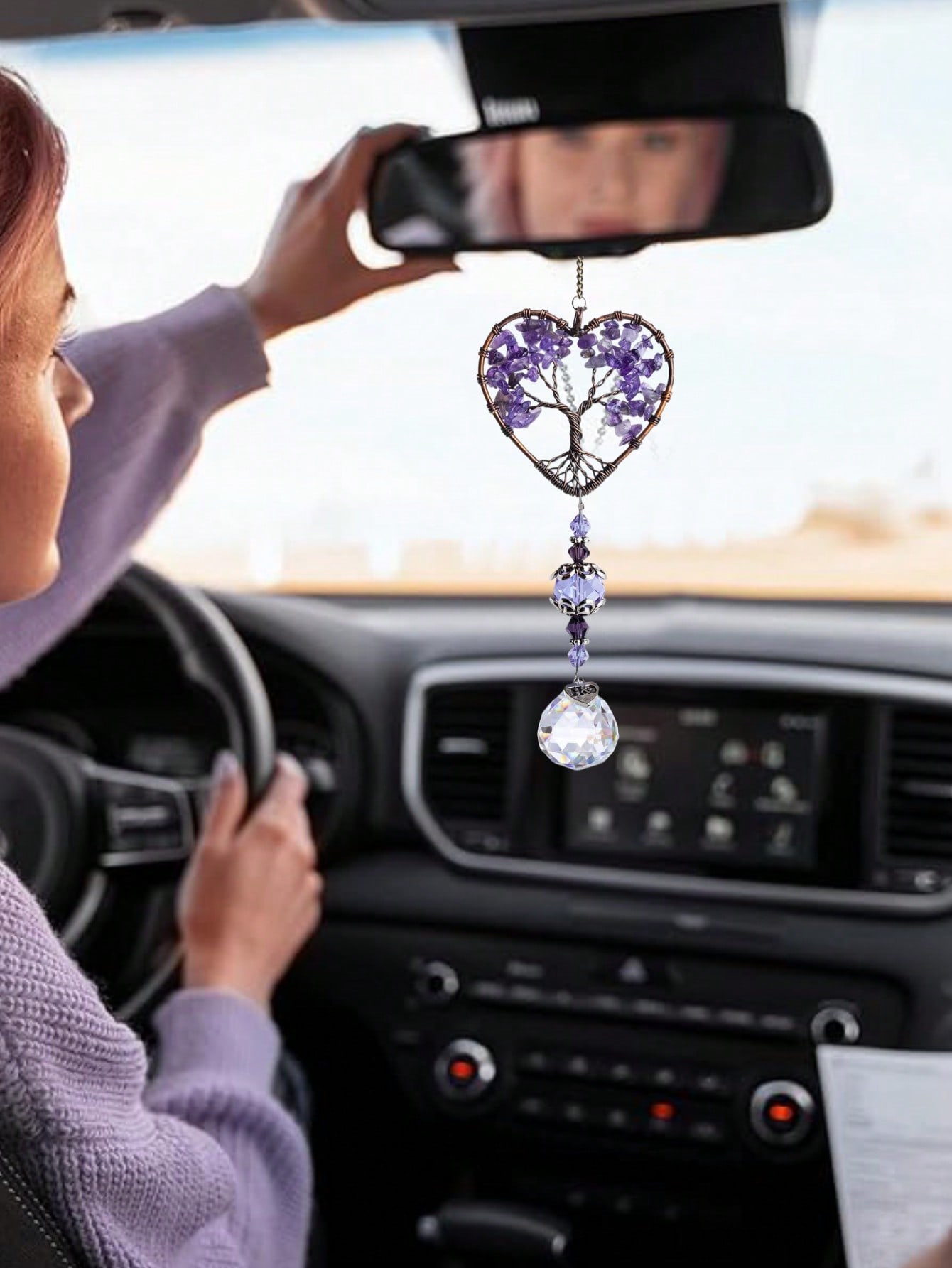 Heart Amethyst Tree of Life Ca - Car Accessories Evil Eye ulasan dan harga