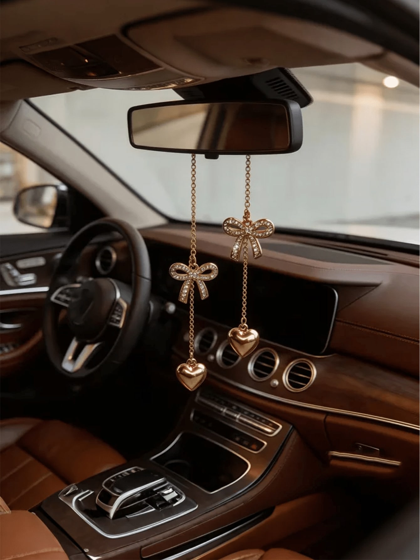 Gold Chain Rhinestone Heart Bo - Car Accessories Evil Eye ulasan dan harga