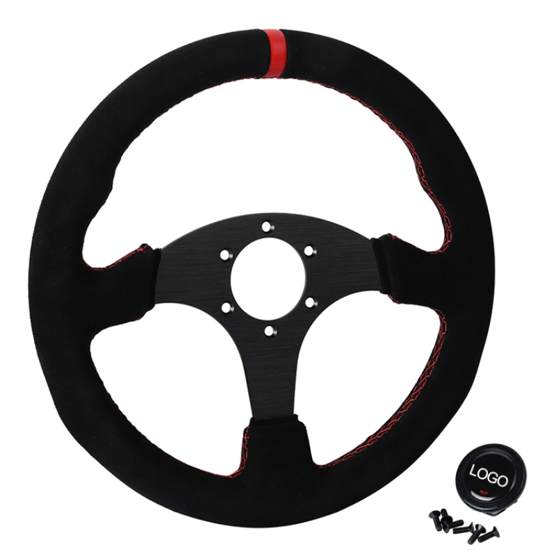 Suede Racing Steering Wheel Su - Car Accessories Logo ulasan dan harga