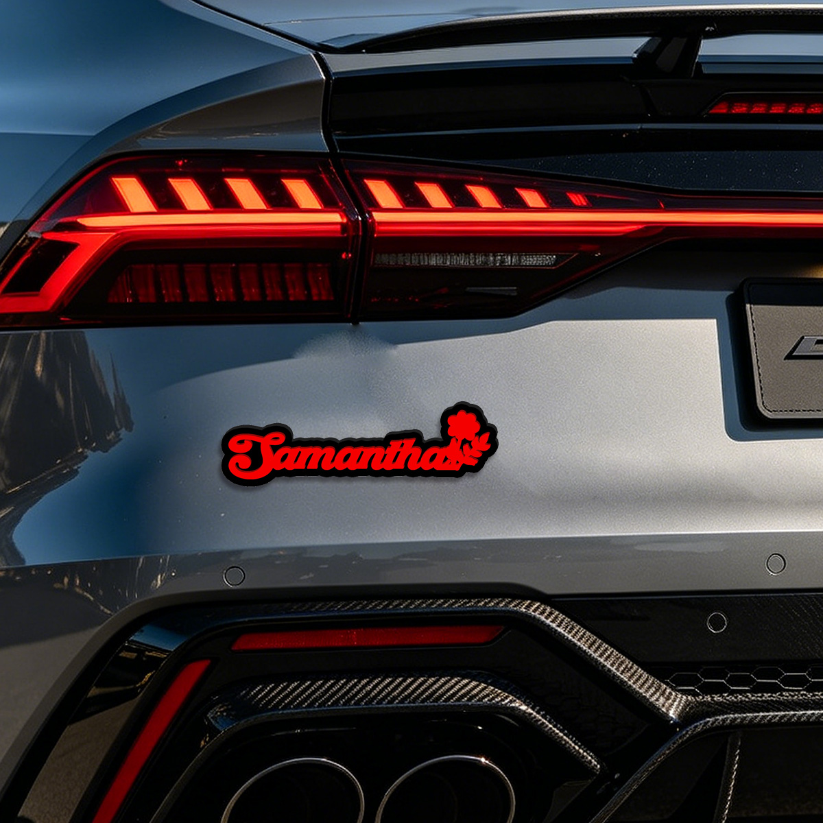Custom Font Flower Simple 3D A - Car Accessories Logo ulasan dan harga
