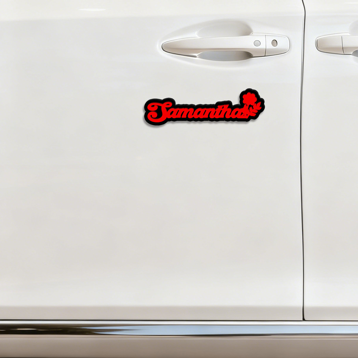 Custom Font Flower Simple 3D A - Car Accessories Logo ulasan dan harga