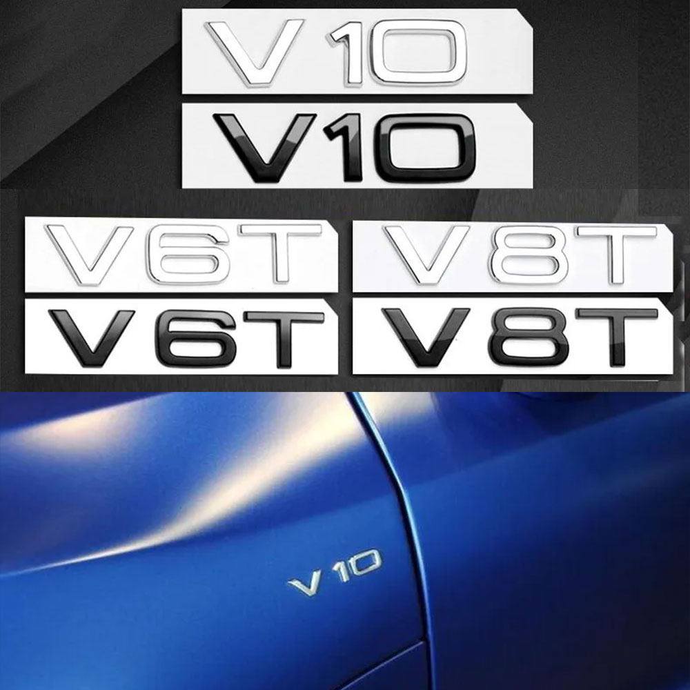 3D ABS Chrome Black Logo V6T V - Car Accessories Logo ulasan dan harga