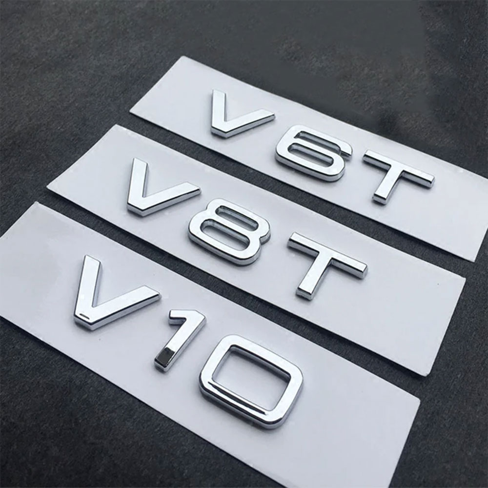 3D ABS Chrome Black Logo V6T V - Car Accessories Logo ulasan dan harga