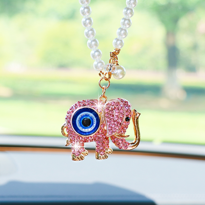 Creative Rhinestone Elephant C - Car Accessories Evil Eye ulasan dan harga