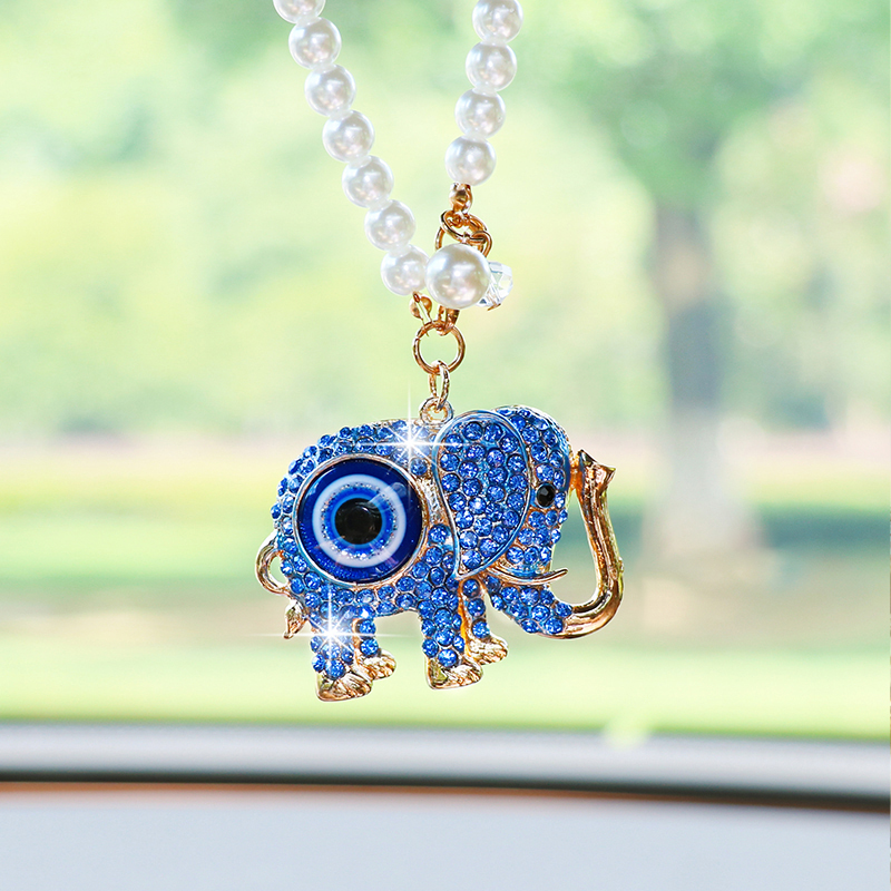 Creative Rhinestone Elephant C - Car Accessories Evil Eye ulasan dan harga