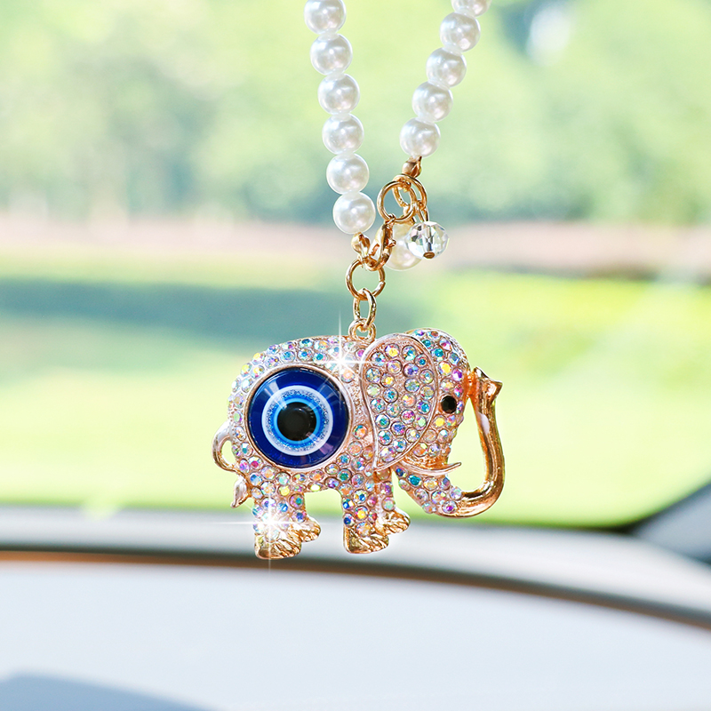 Creative Rhinestone Elephant C - Car Accessories Evil Eye ulasan dan harga