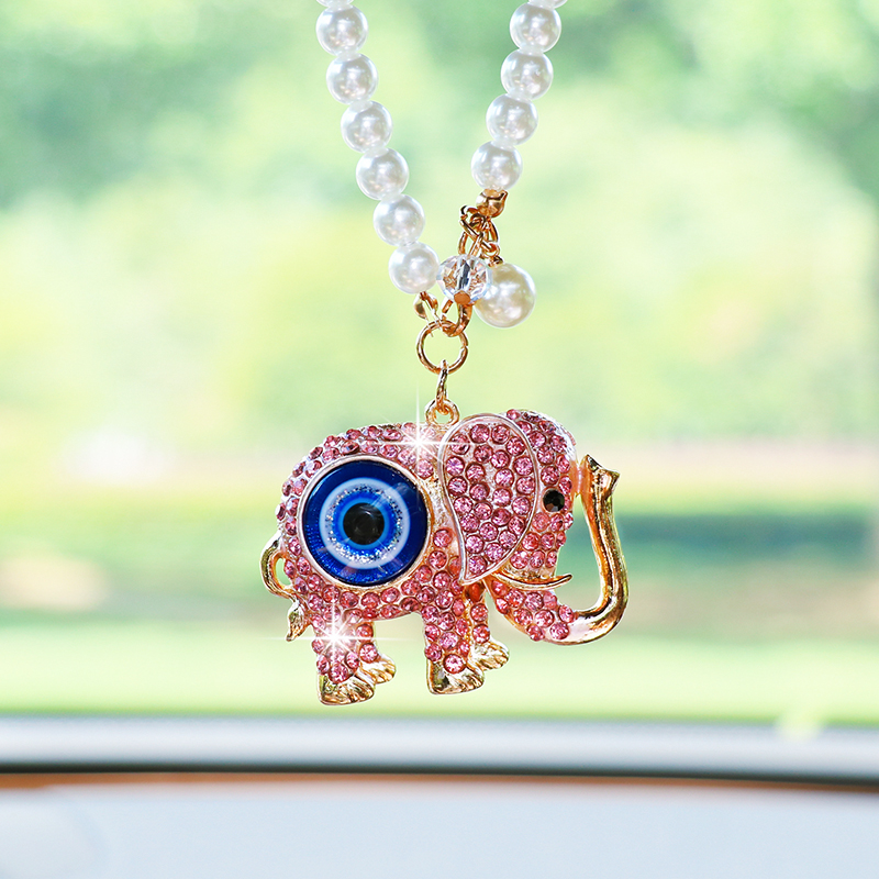 Creative Rhinestone Elephant C - Car Accessories Evil Eye ulasan dan harga