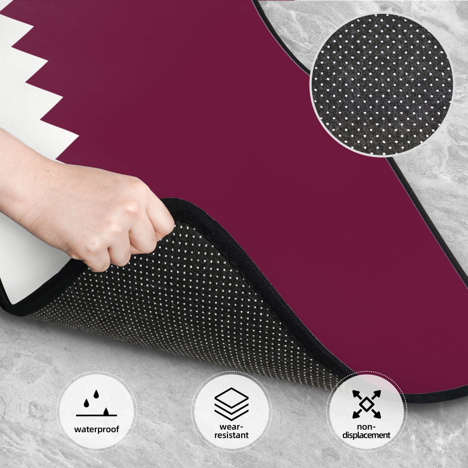 Flag of Qatar Pattern Car Floo - Car Accessories Qatar ulasan dan harga